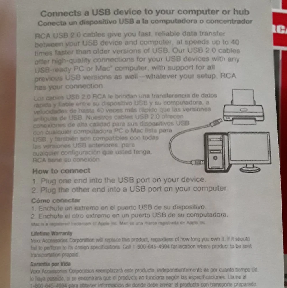 6 Foot Cable USB 2.0 A to B Cable